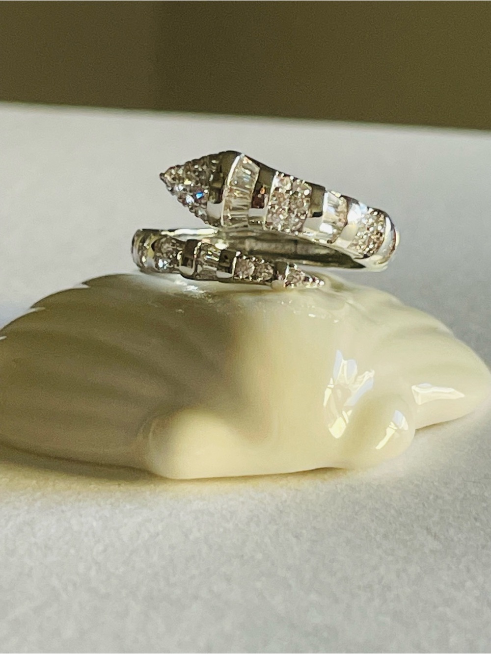 Silver Crystal Snake Coil Wrap Ring